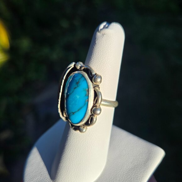 Vintage Native American Turquoise Ring, Size 6 - Picture 4 of 6